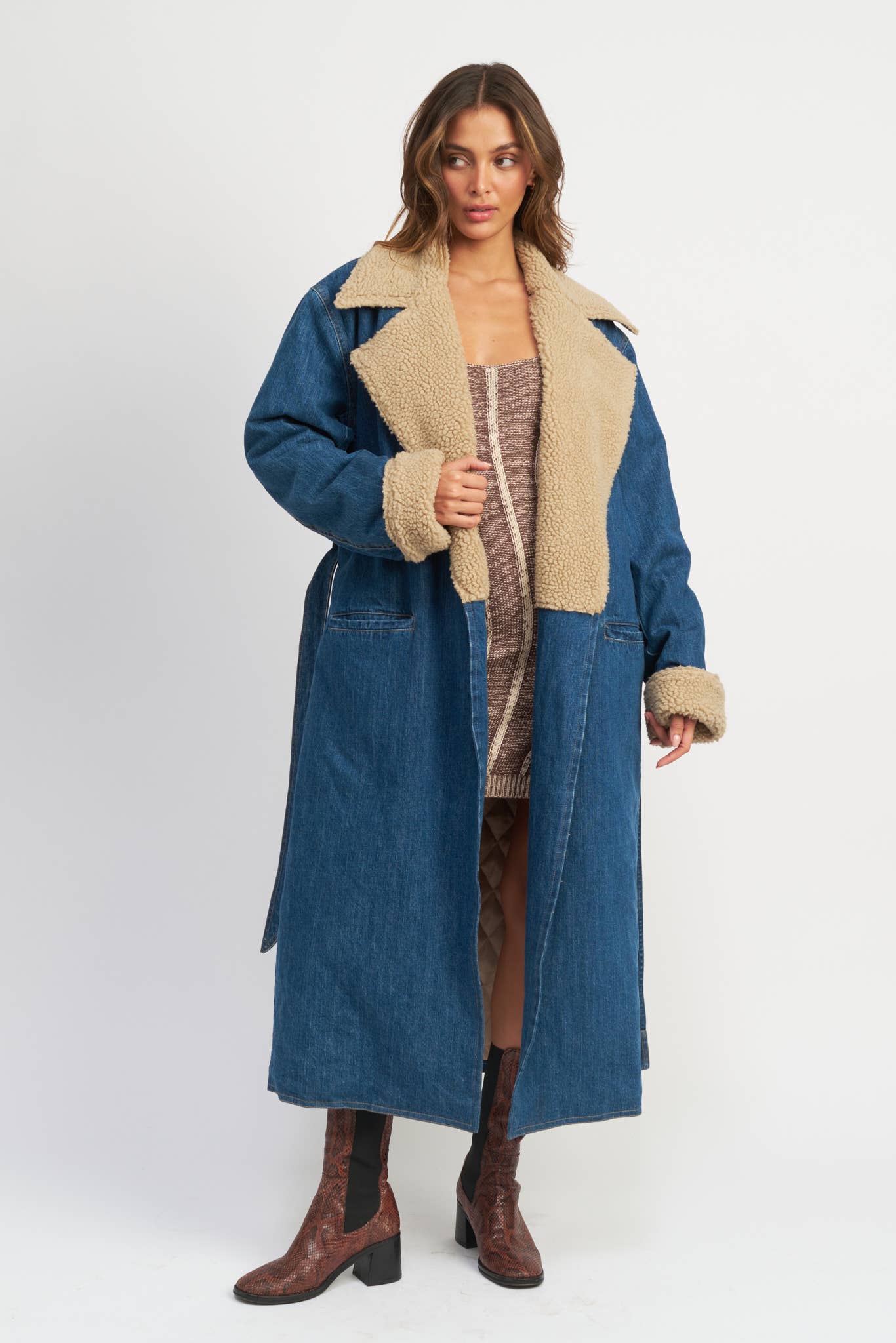Mariam Denim Sherpa Coat