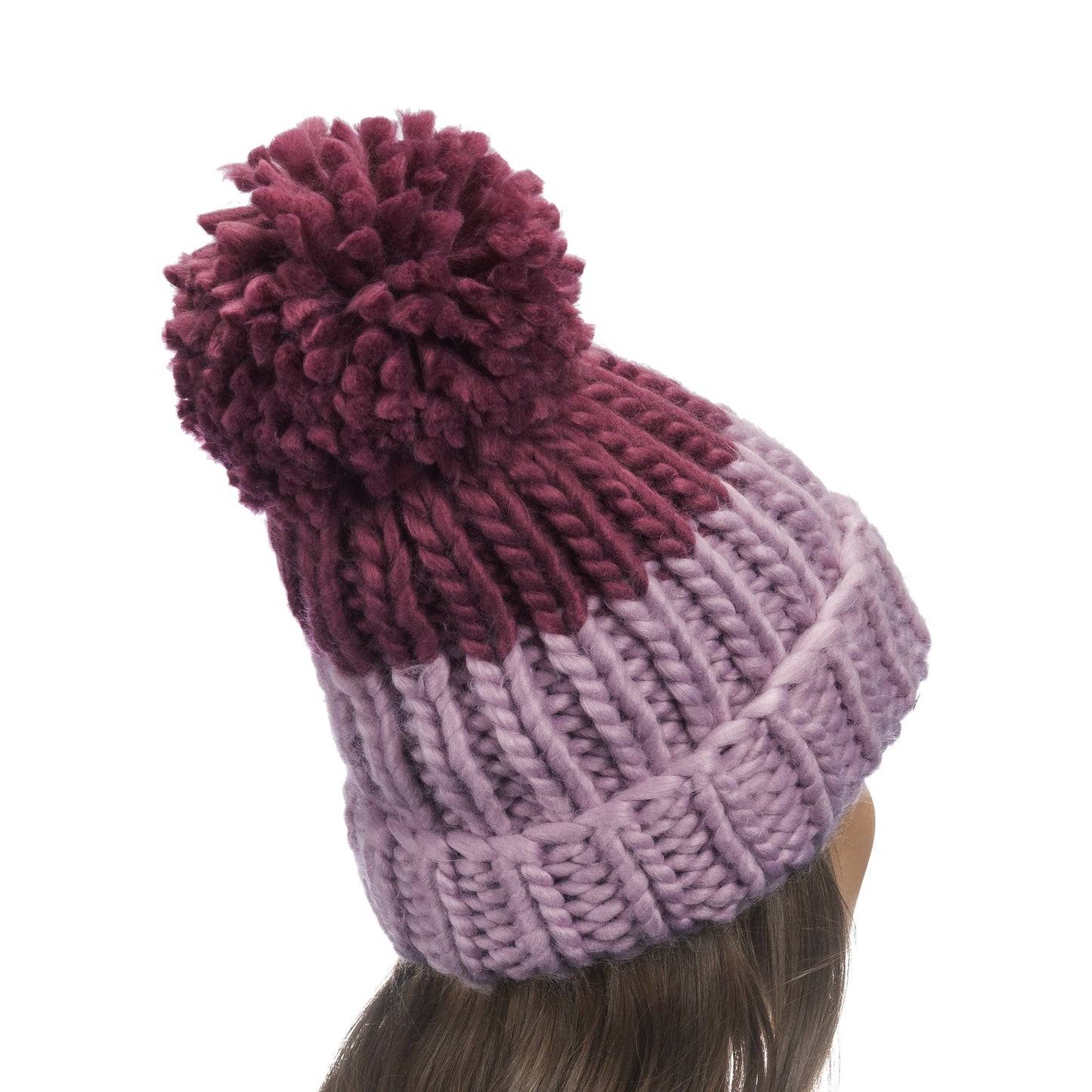 Colorblock Hand Knit Beanie (3 colors)