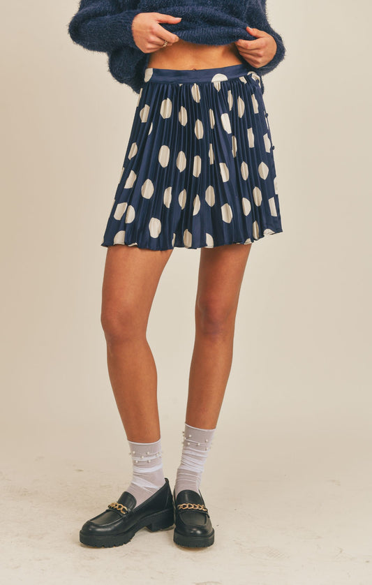 Coffee in Paris Pleated Mini Skirt