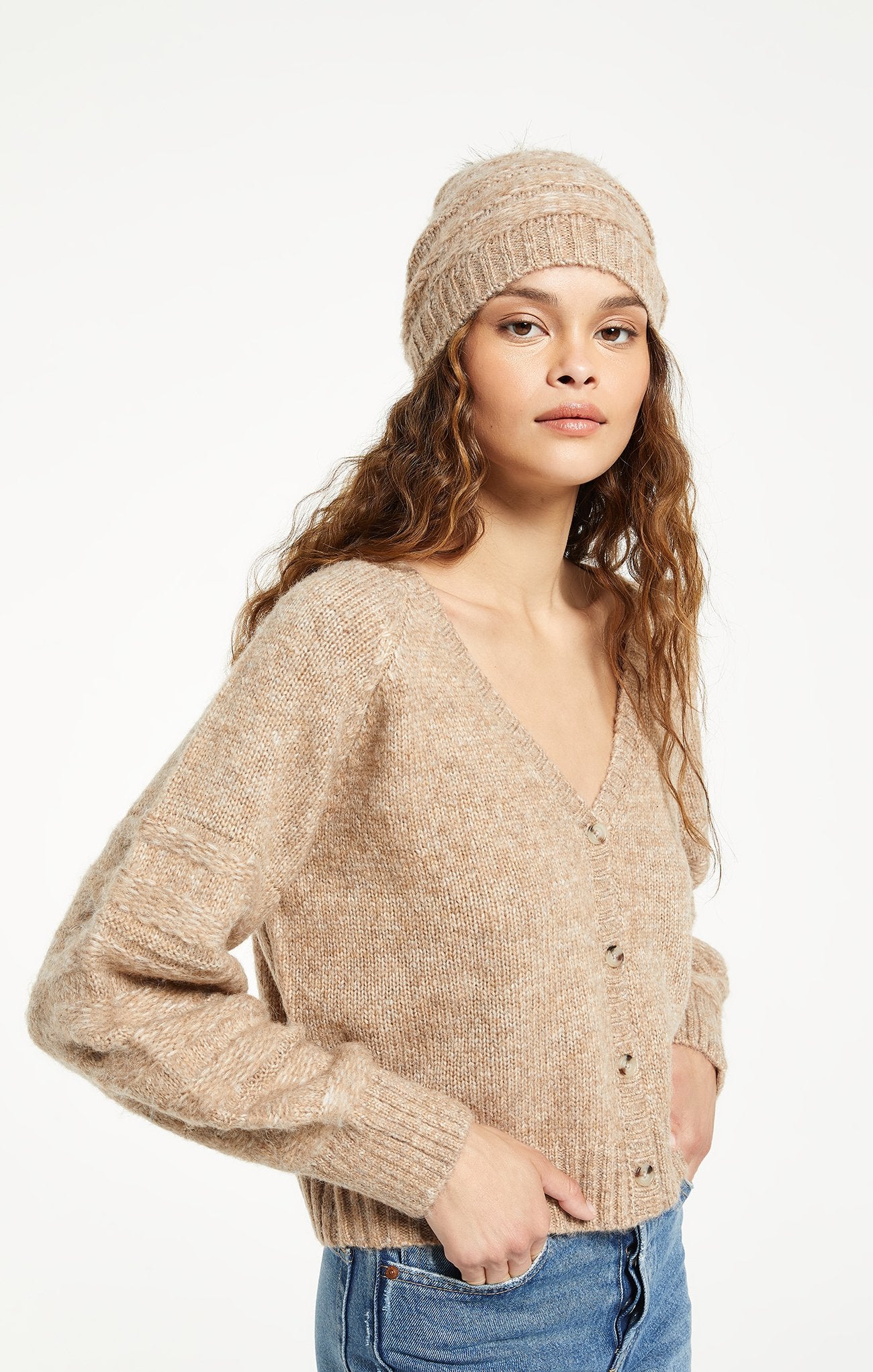 Cable Beanie-Oatmeal