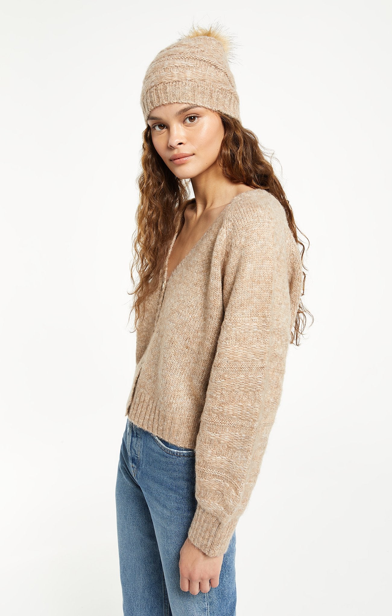 Cable Beanie-Oatmeal
