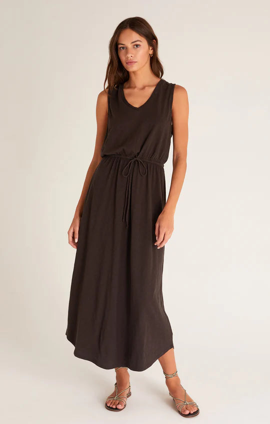 Lovewell Slub Maxi Dress - Vintage Black