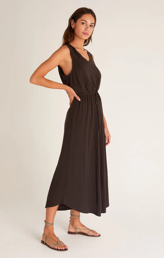 Lovewell Slub Maxi Dress - Vintage Black