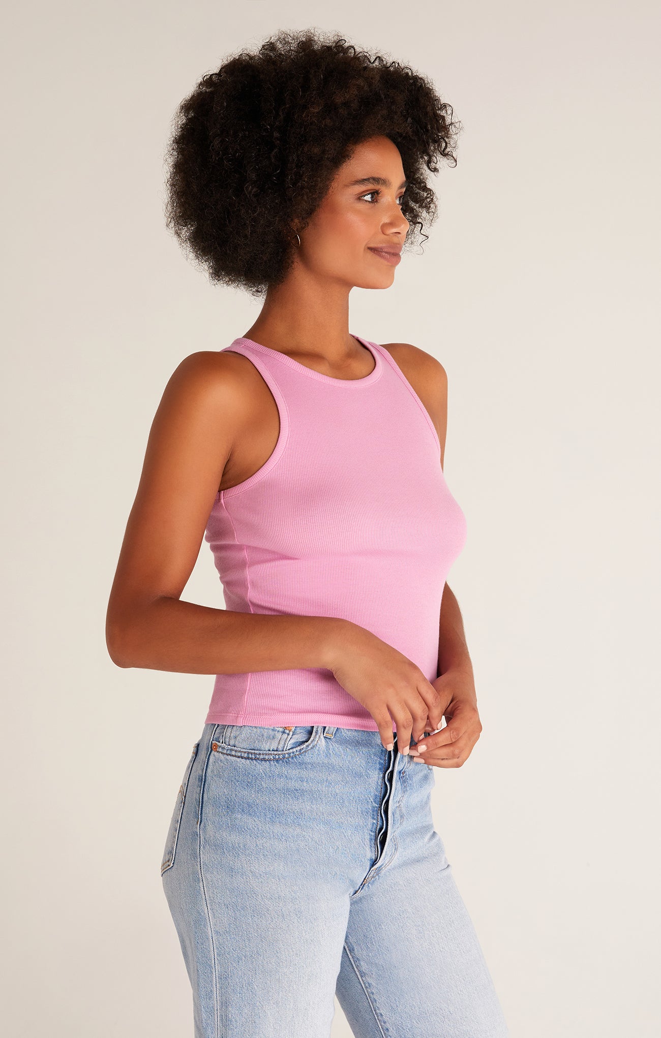 Janice High Neck Tank  - Orchid Pink