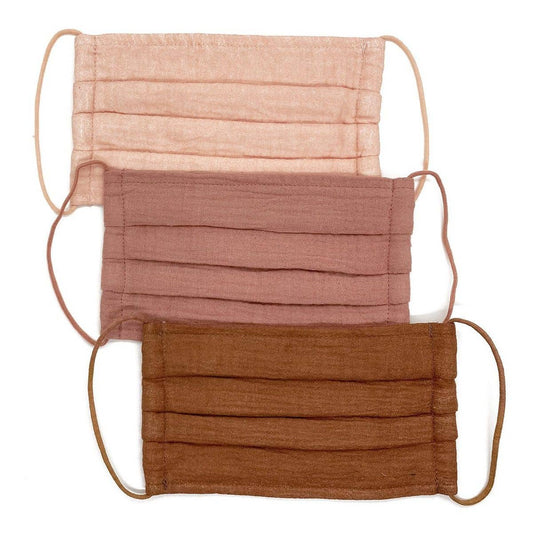 Cotton Mask 3pc Set - Dusty Rose