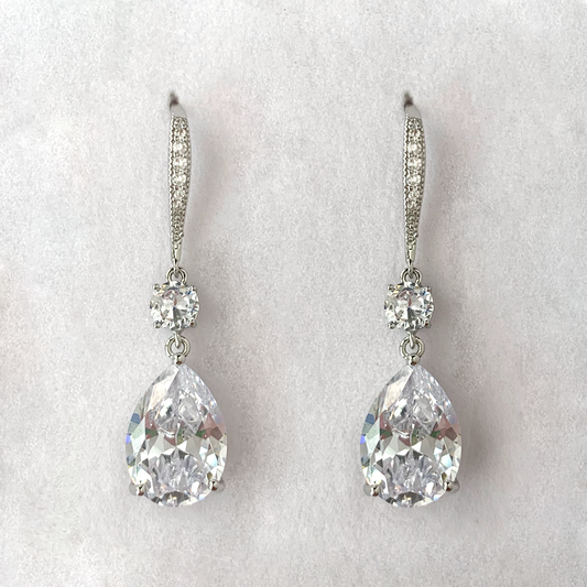 Iris Teardrop Earrings-Silver