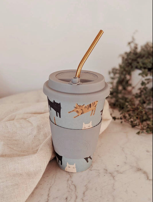Cat Pepito Cafe Yo Bamboo Reusable Cup